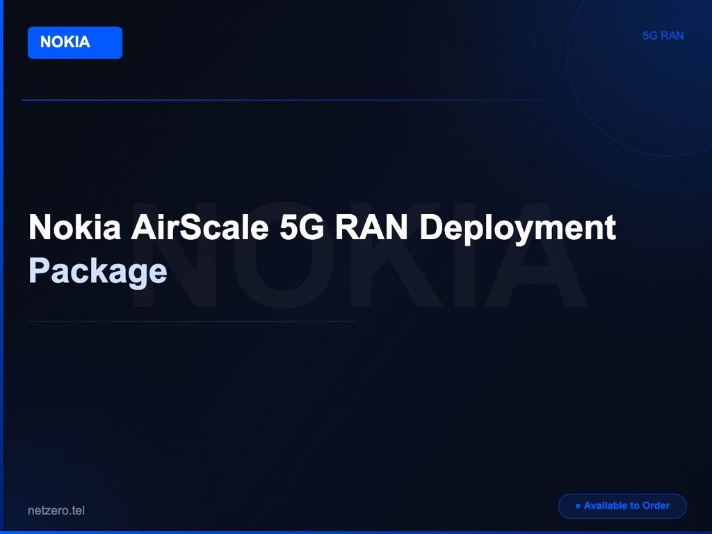 [NZT-VCN-45064] Nokia AirScale 5G RAN Deployment Package