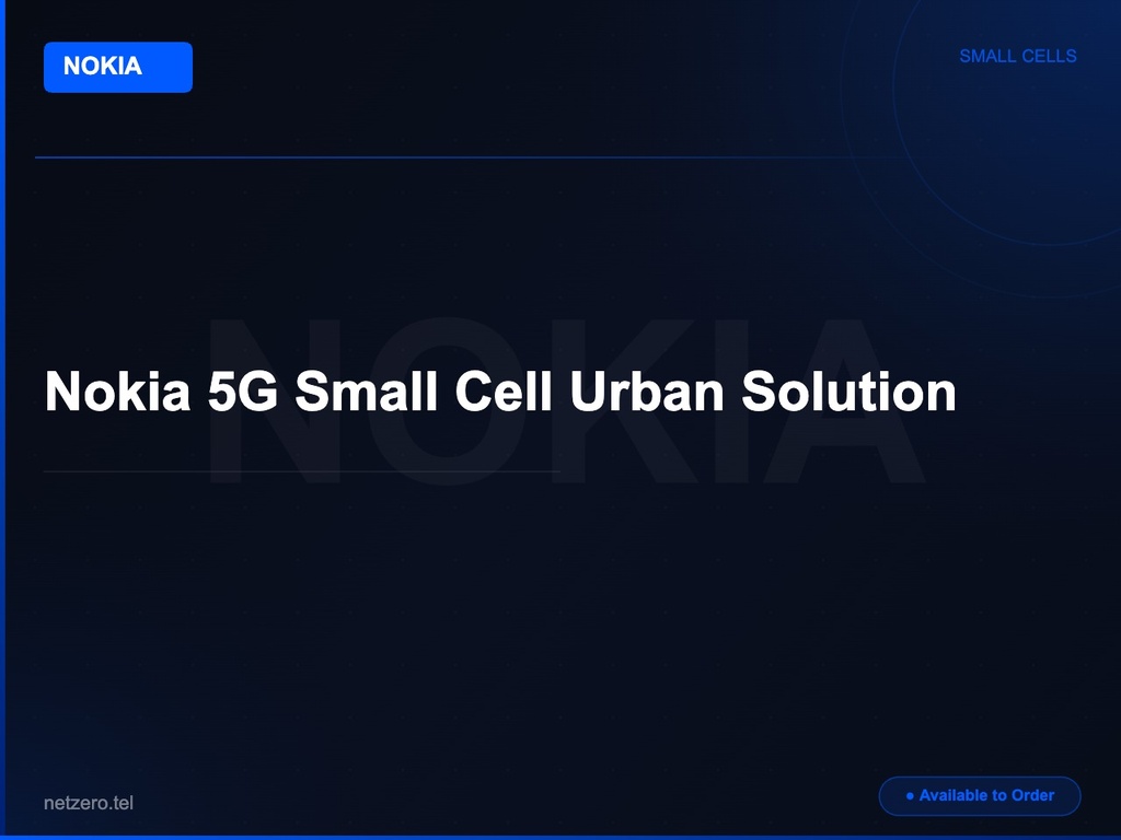 [NZT-VCN-45070] Nokia 5G Small Cell Urban Solution
