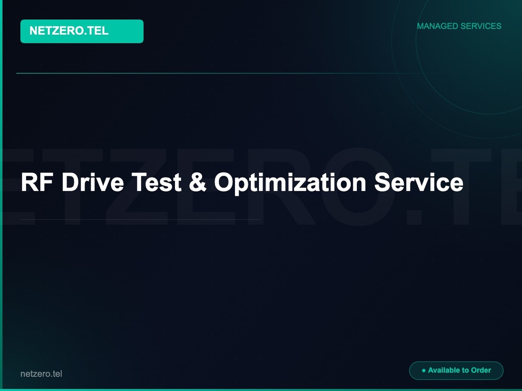 [NZT-VCN-45128] RF Drive Test & Optimization Service